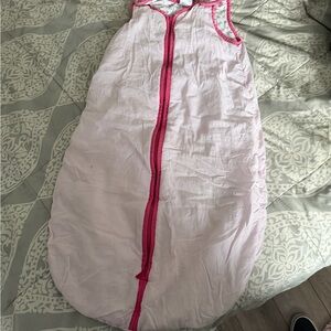 Pink Baby Sleeping Sack with Hot Pink Trim